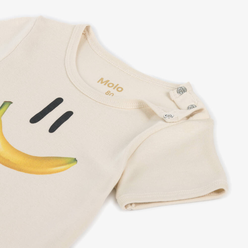 Molo-تيشيرت عاجي للأولاد بطبعة موزة مبتسمة | Childrensalon Outlet
