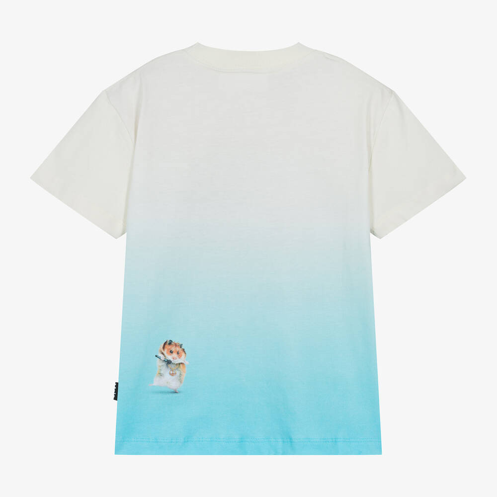 Molo-Кремово-голубая футболка из хлопка с тигром для мальчиков | Childrensalon Outlet
