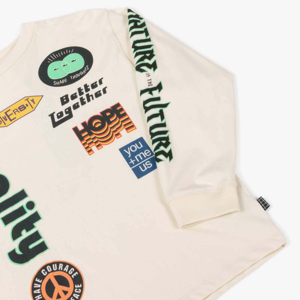 Molo-Boys Ivory Cotton Graphic Tee | Childrensalon Outlet