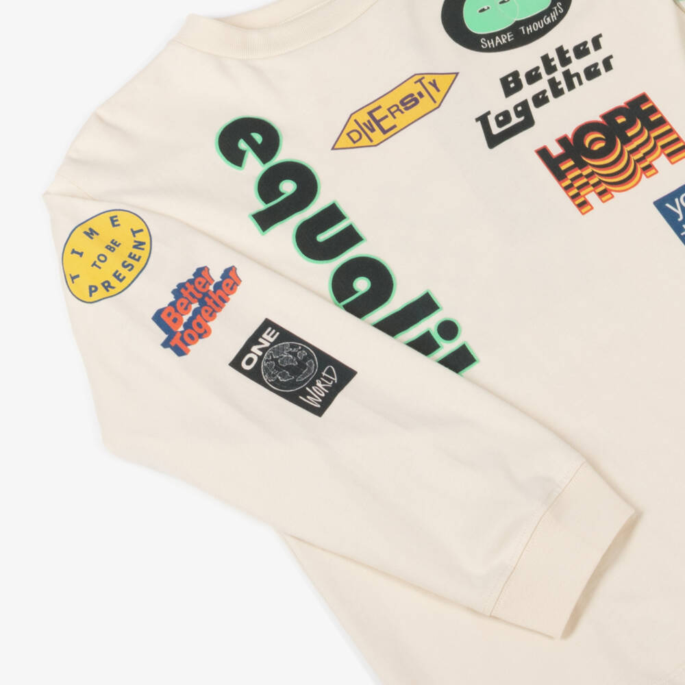 Molo-Boys Ivory Cotton Graphic Tee | Childrensalon Outlet