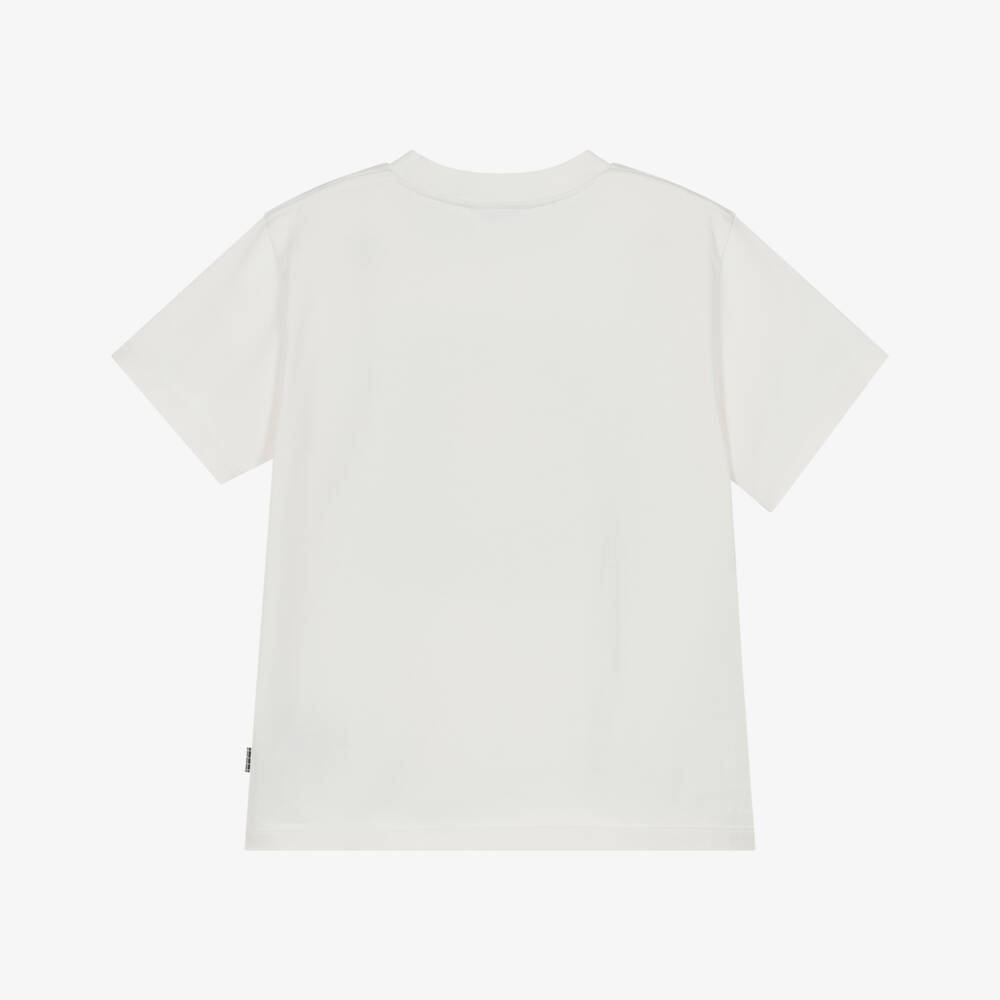 Molo-Футболка кремовая с котом на скейтборде для мальчиков | Childrensalon Outlet