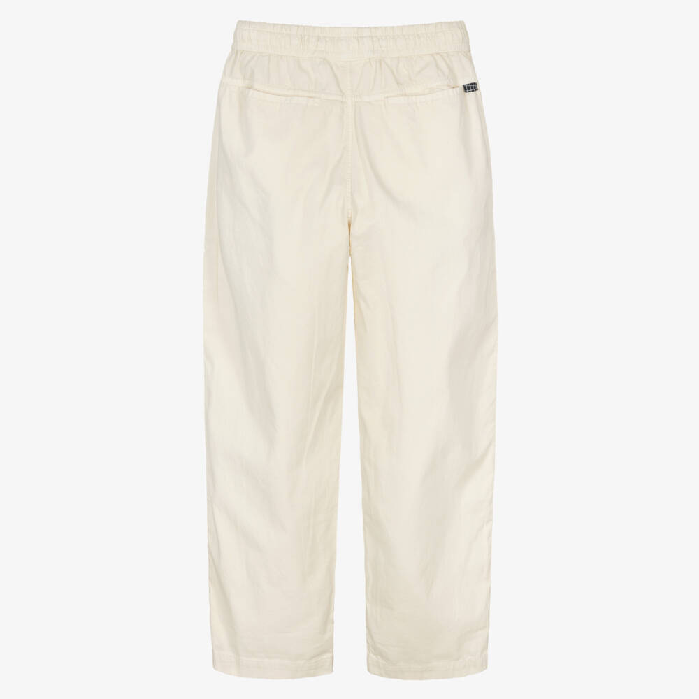 Molo-Boys Ivory Cotton Twill Trousers | Childrensalon Outlet