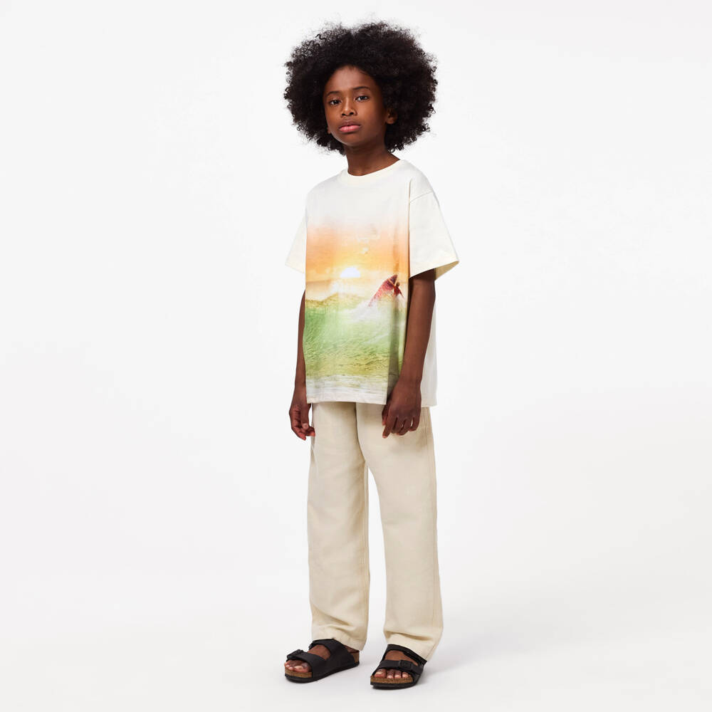 Molo-Boys Ivory Cotton Twill Trousers | Childrensalon Outlet