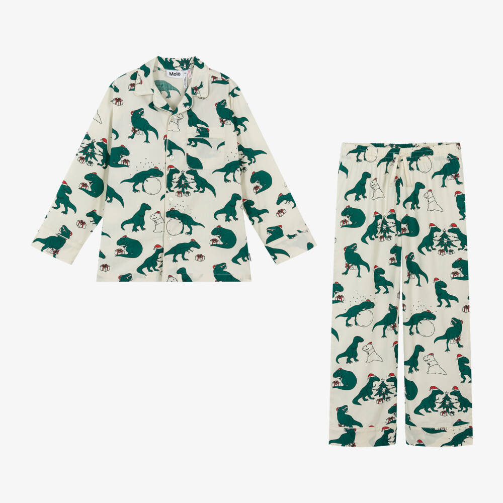 Molo-Boys Ivory Dinosaur Pyjamas | Childrensalon Outlet