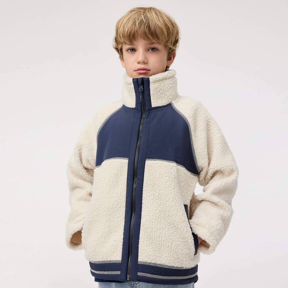 Molo-Кремовая флисовая куртка на молнии для мальчиков | Childrensalon Outlet