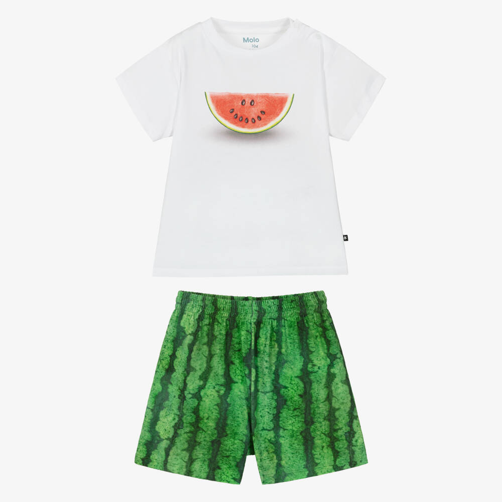 Molo-Boys Ivory Melon Shorts Ensemble | Childrensalon Outlet
