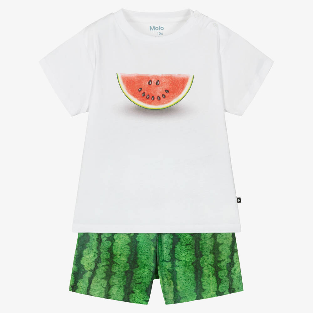 Molo-Boys Ivory Melon Shorts Ensemble | Childrensalon Outlet