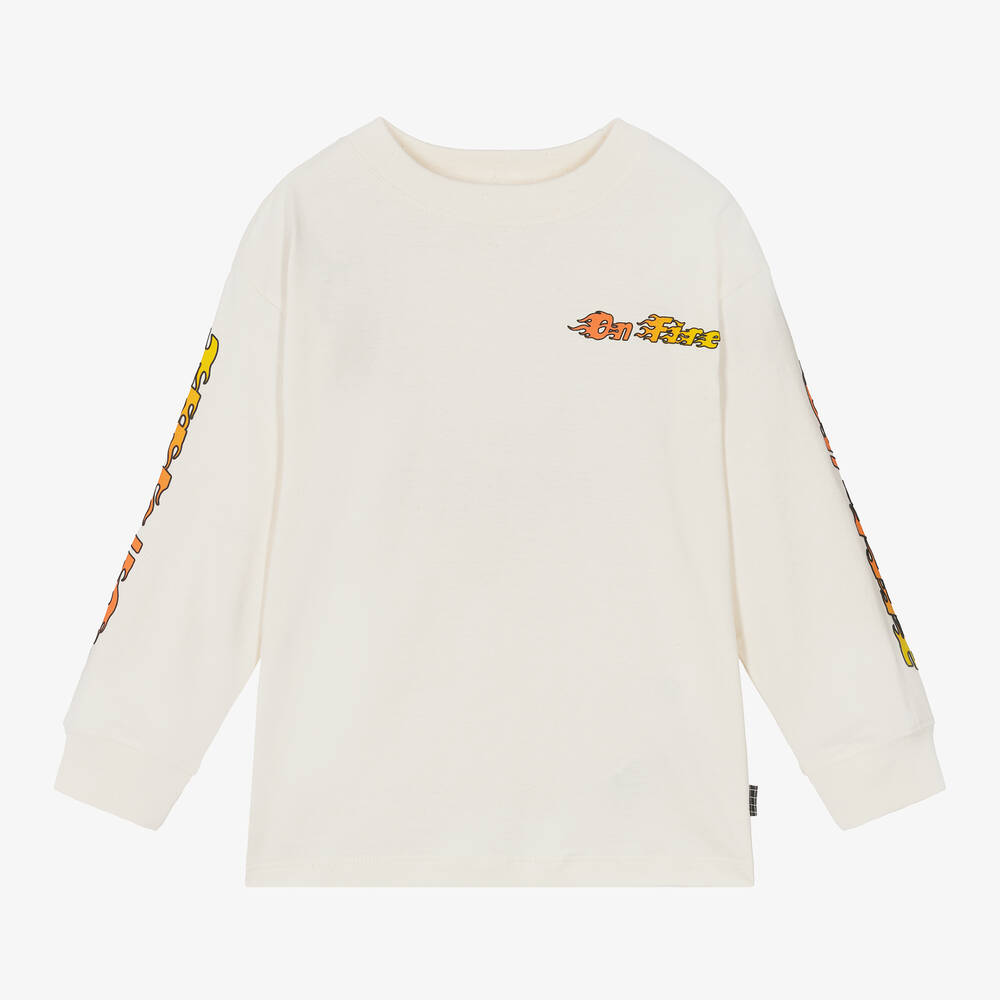 Molo-Кремовый топ из органического хлопка с рисунком для мальчиков | Childrensalon Outlet