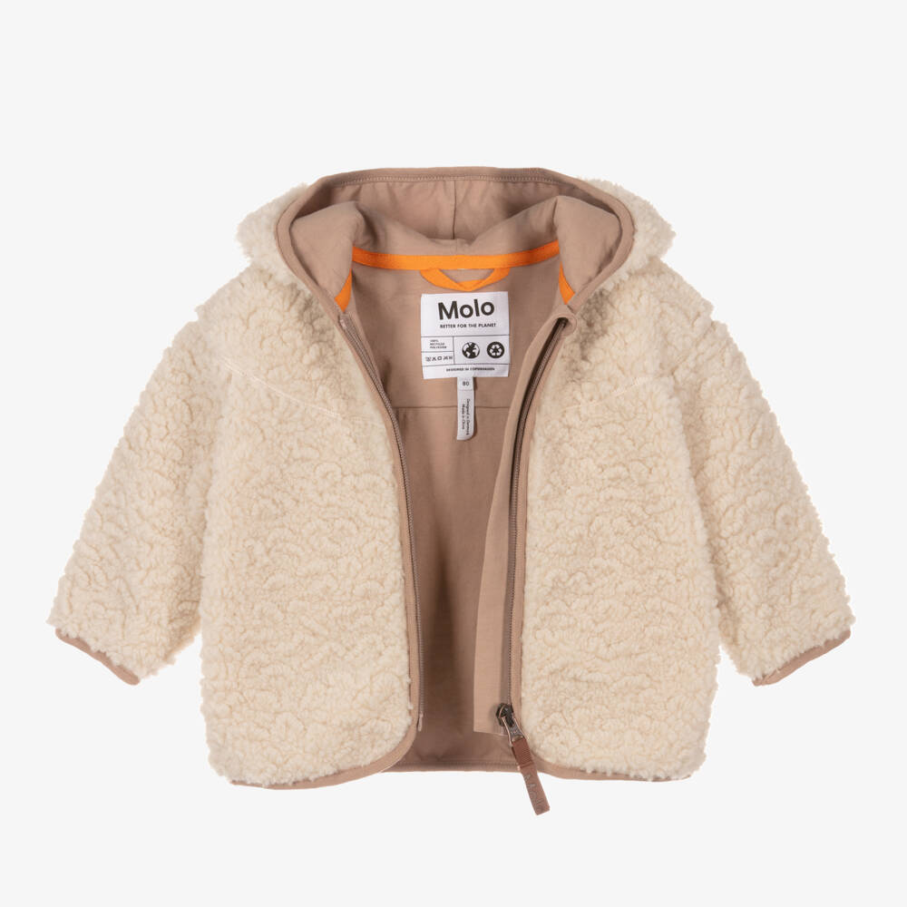 Molo-Boys Ivory Sherpa Cozy Jacket | Childrensalon Outlet