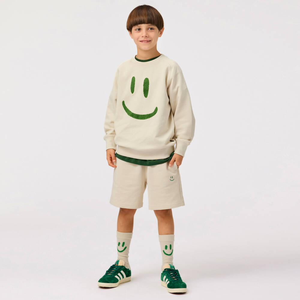 Molo-Boys Ivory Smiling Sweatshirt Outfit | Childrensalon Outlet