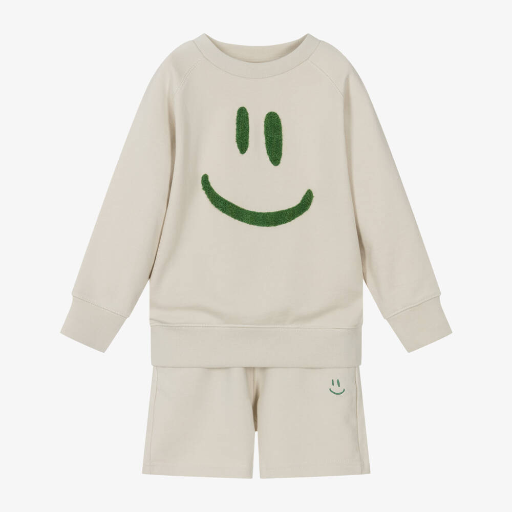Molo-Boys Ivory Smiling Sweatshirt Outfit | Childrensalon Outlet