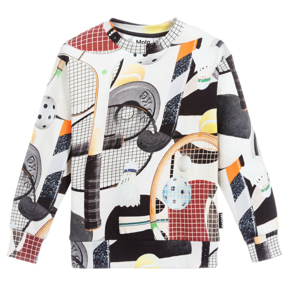 Molo-Boys Ivory Sports Print Sweatshirt | Childrensalon Outlet