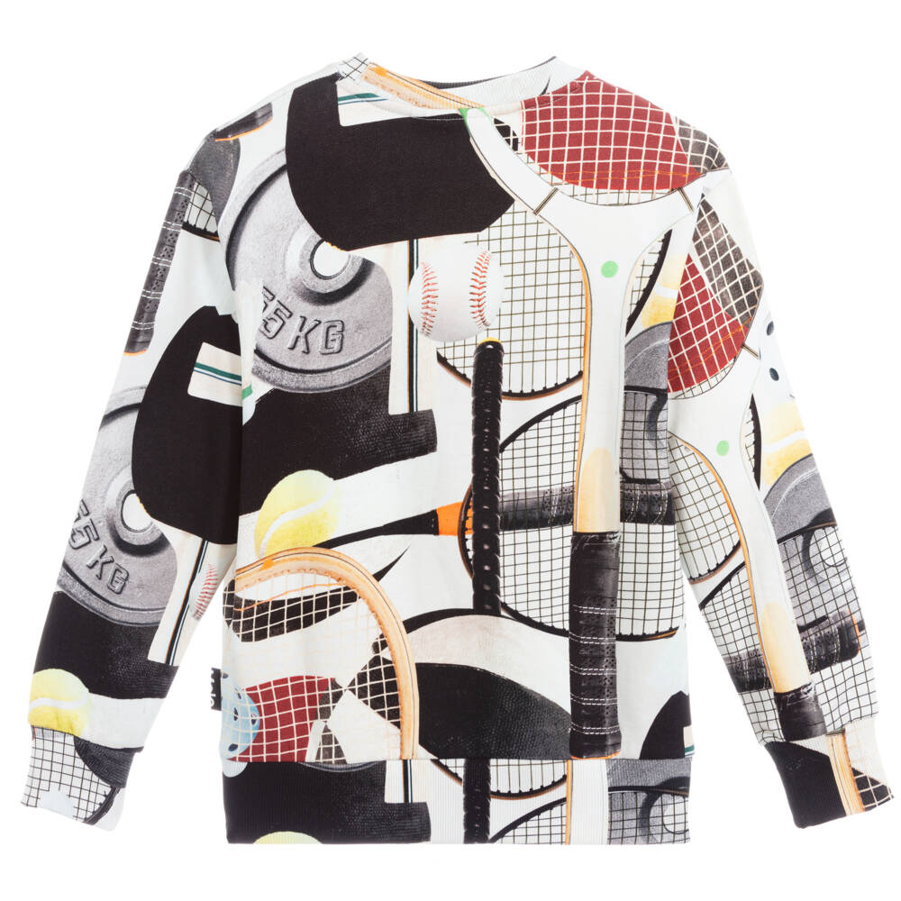 Molo-Boys Ivory Sports Print Sweatshirt | Childrensalon Outlet