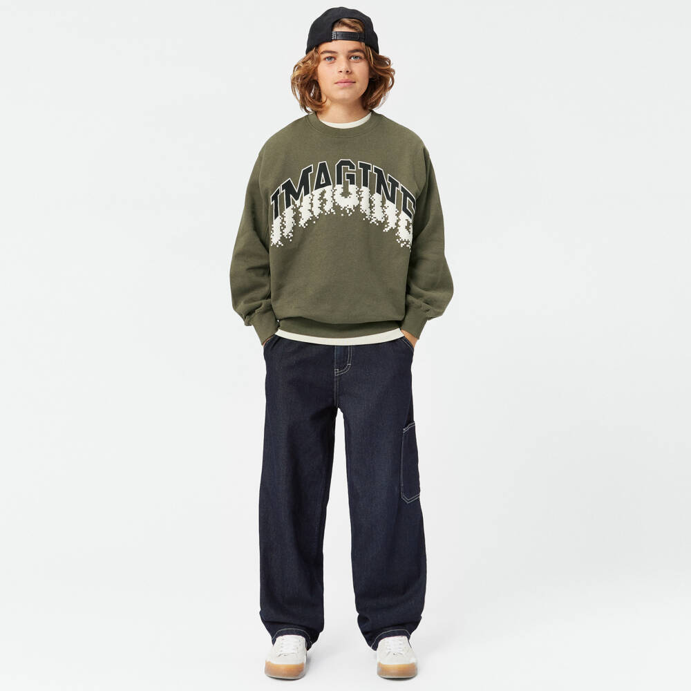 Molo-Boys Khaki Graphic Sweatshirt | Childrensalon Outlet