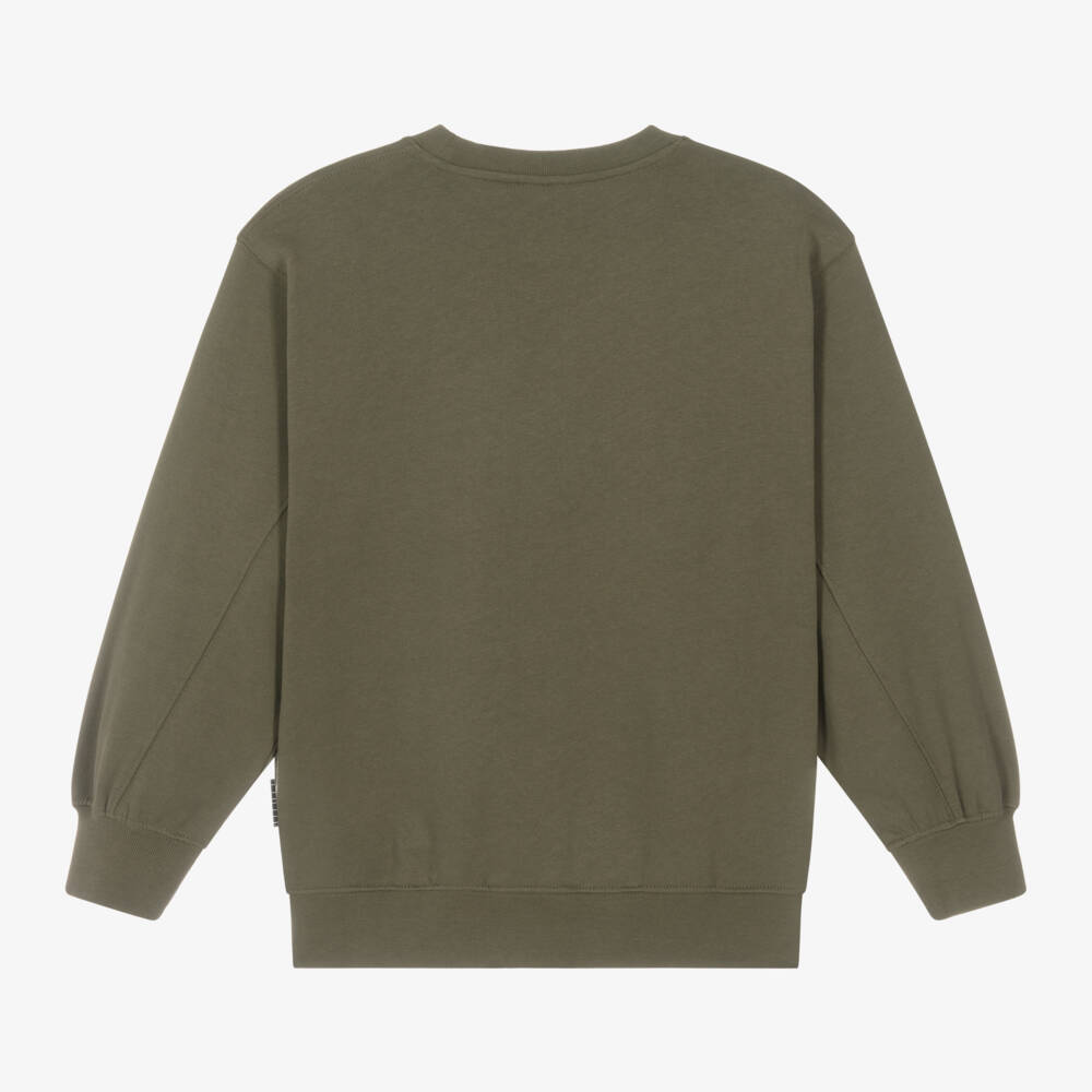 Molo-Boys Khaki Graphic Sweatshirt | Childrensalon Outlet