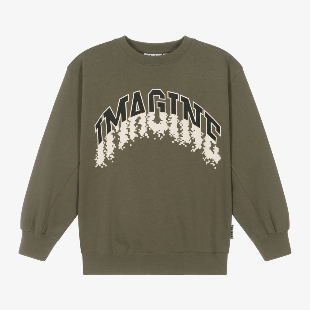 Molo-Boys Khaki Graphic Sweatshirt | Childrensalon Outlet