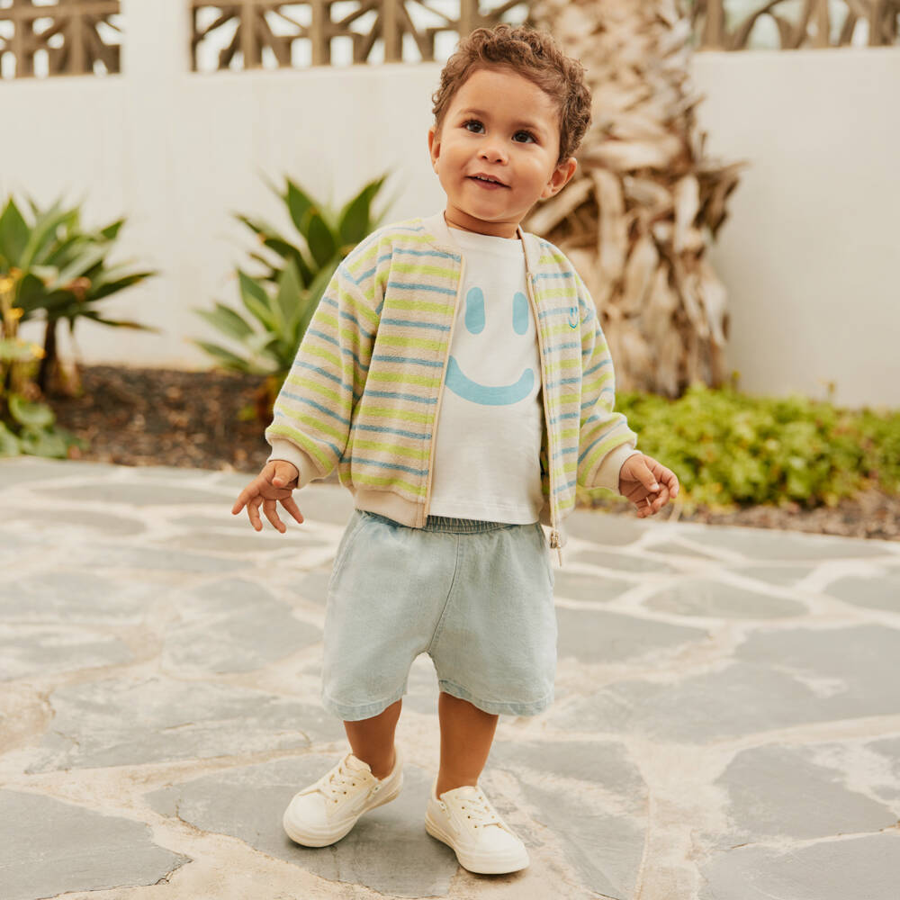 Molo-Boys Light Blue Organic Cotton Denim Shorts | Childrensalon Outlet
