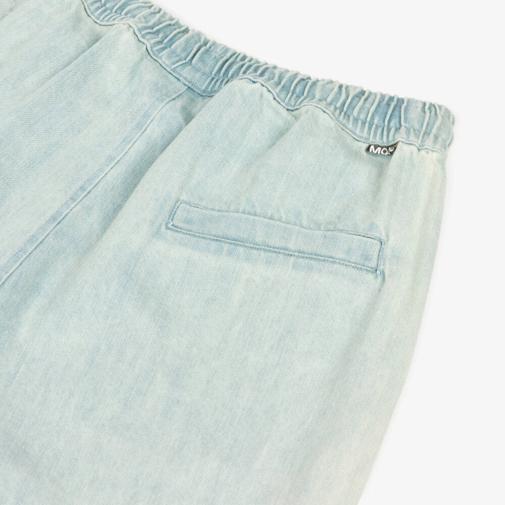 Molo-Boys Light Blue Organic Cotton Denim Shorts | Childrensalon Outlet