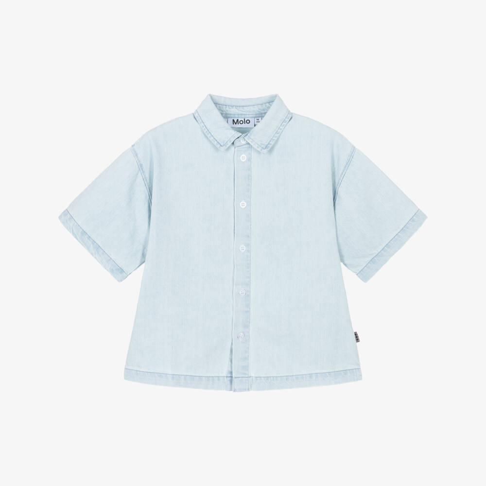Molo-Голубая джинсовая рубашка | Childrensalon Outlet