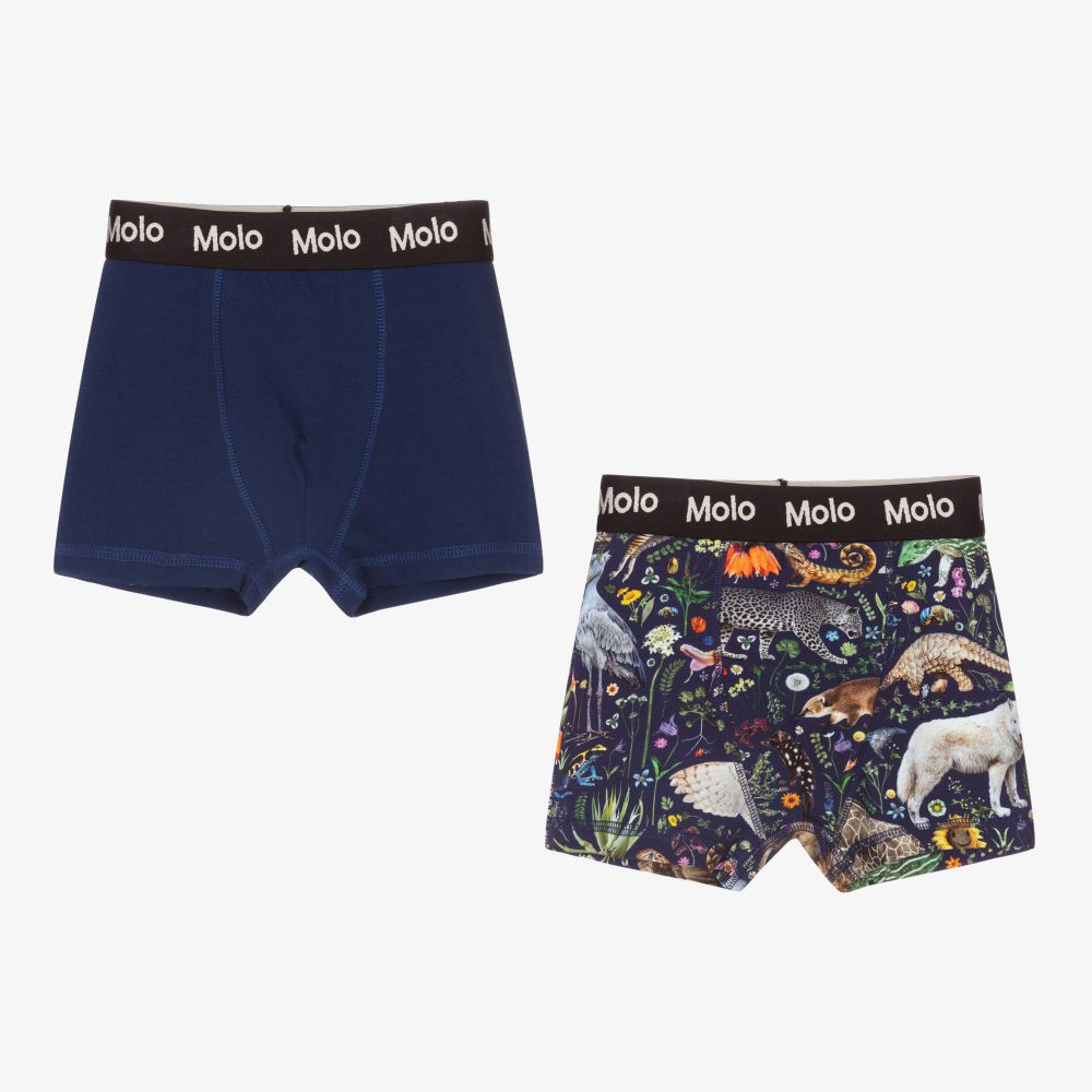 Molo - Boys Navy Blue Boxers (2 Pack) | Childrensalon