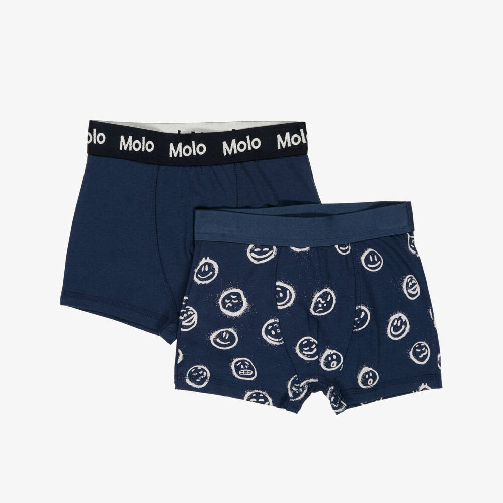Molo-Комплект синих боксеров с эмодзи для мальчиков | Childrensalon Outlet