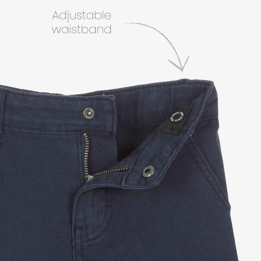 Molo-Boys Navy Blue Cotton Shorts | Childrensalon Outlet