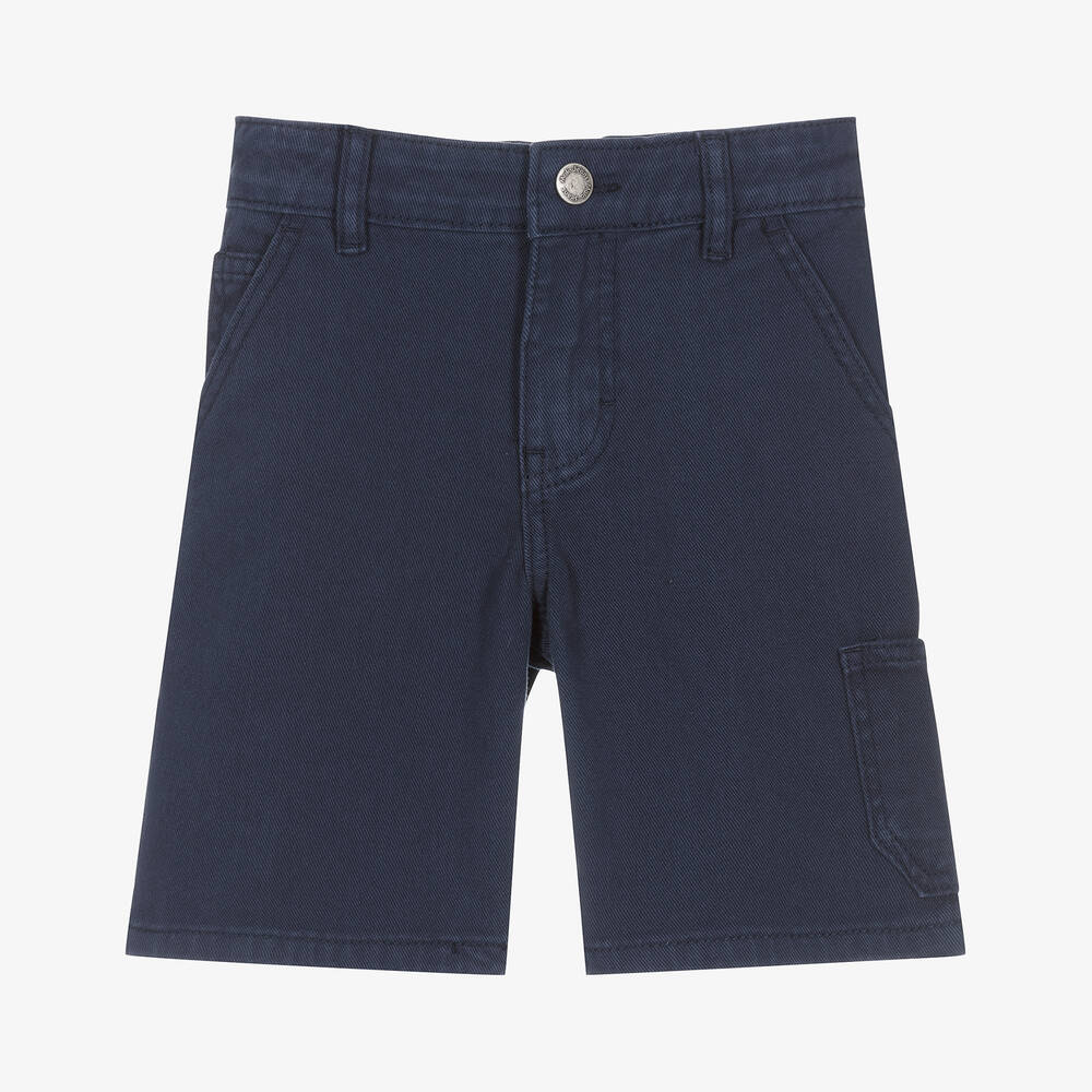 Molo-Boys Navy Blue Cotton Shorts | Childrensalon Outlet