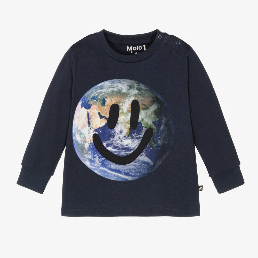 Molo-Boys Navy Blue Earth Top | Childrensalon Outlet
