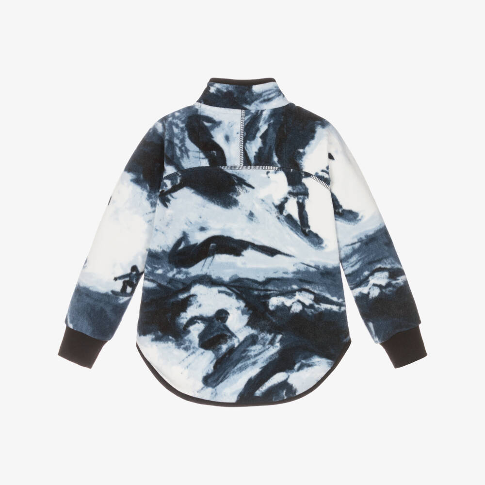Molo-Boys Navy Blue Fleece Zip-Up Top | Childrensalon Outlet