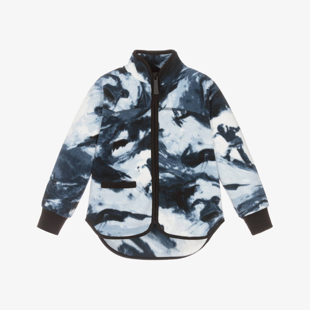 Molo-Boys Navy Blue Fleece Zip-Up Top | Childrensalon Outlet