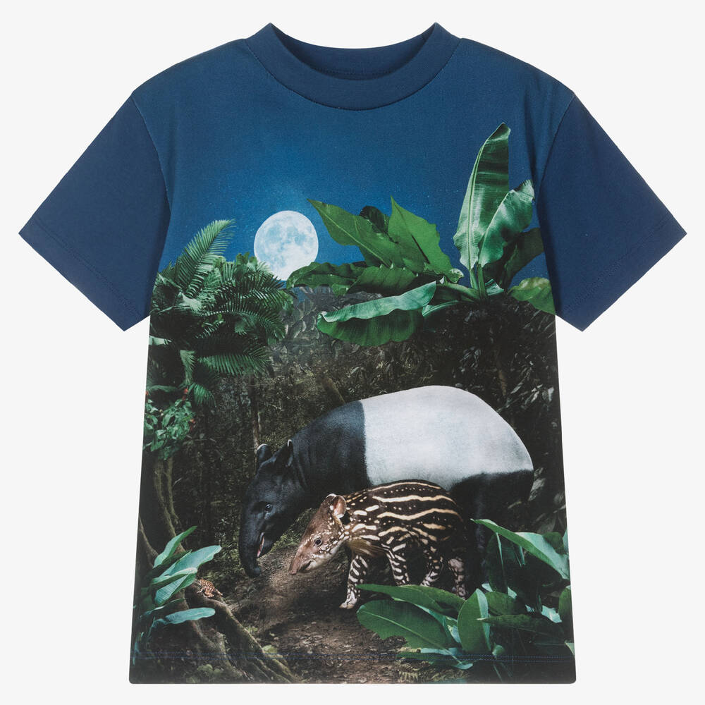 Molo - Boys Navy Blue Graphic T-Shirt | Childrensalon