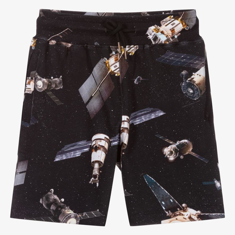 Molo - Navyblaue Shorts mit Weltraum-Print (J) | Childrensalon