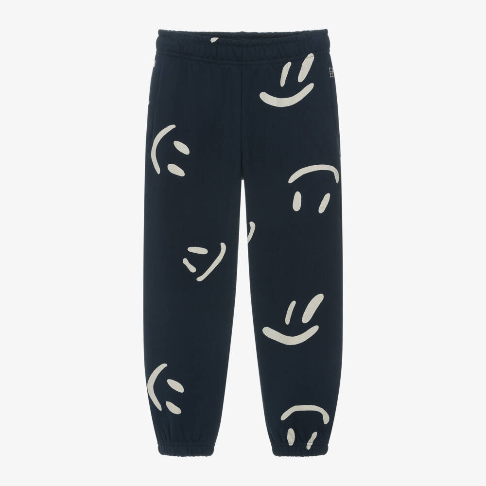 Molo-Boys Navy Happy Face Joggers | Childrensalon Outlet