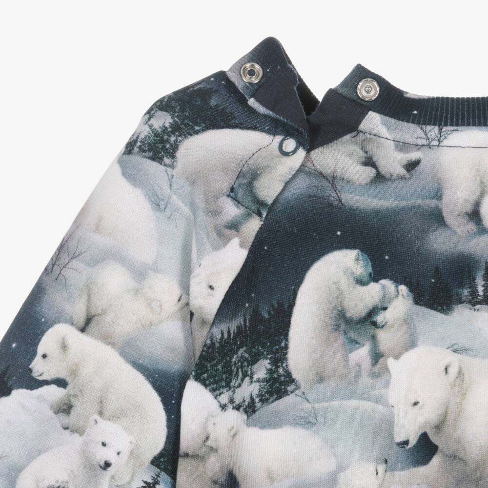 Molo-Boys Navy Polar Bear Jumper | Childrensalon Outlet