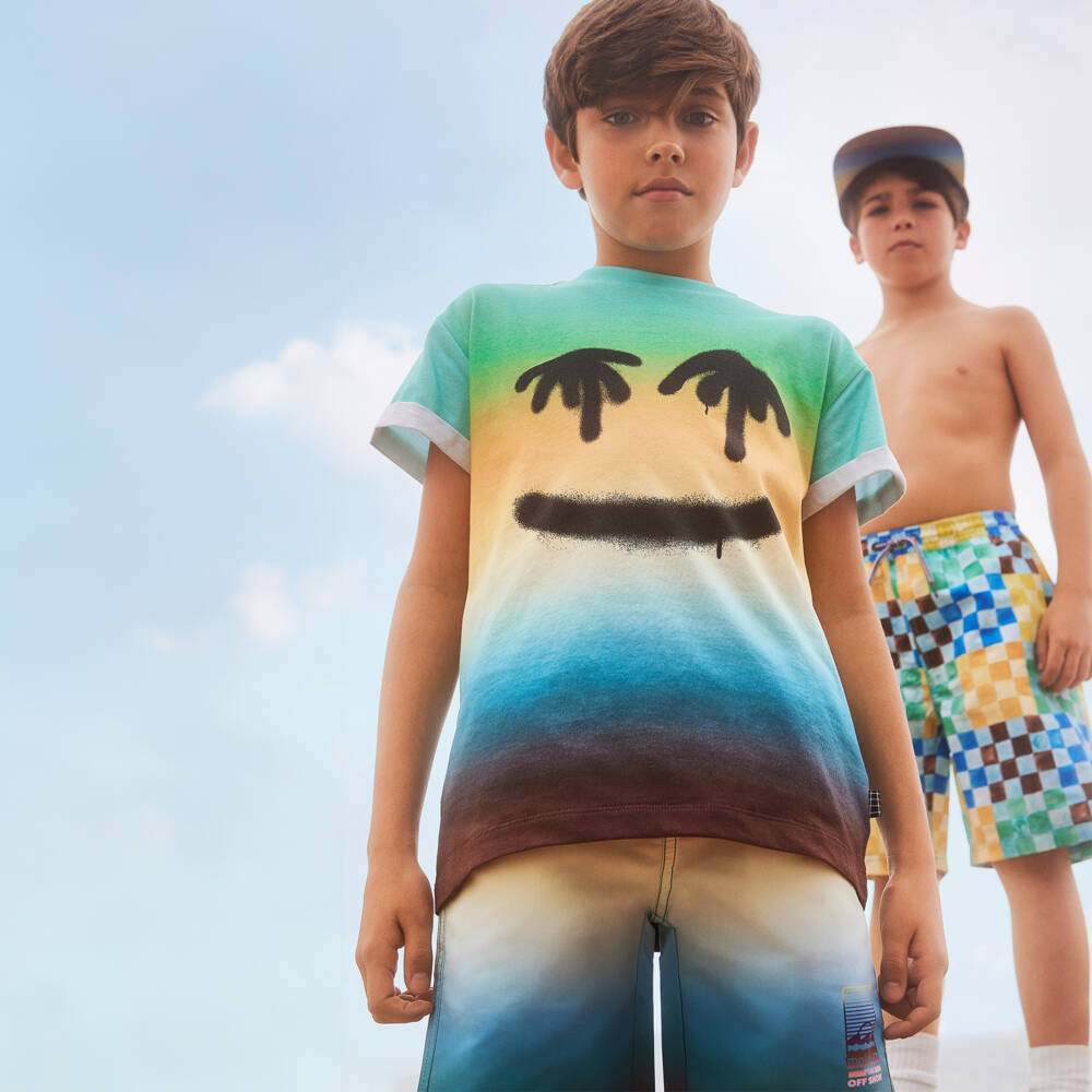 Molo-شورت سباحة لون أزرق وبرتقالي للأولاد (UPF50+) | Childrensalon Outlet