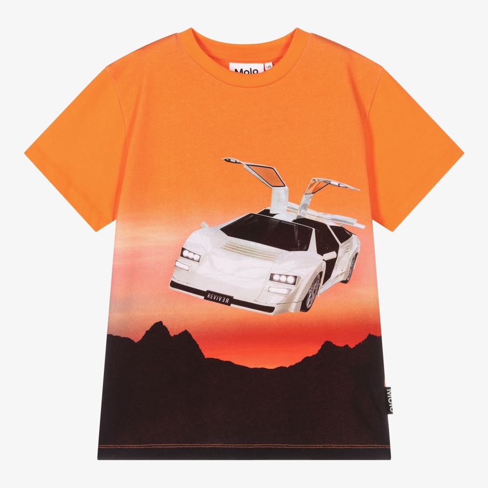 Molo - Boys Orange Cotton T-Shirt | Childrensalon