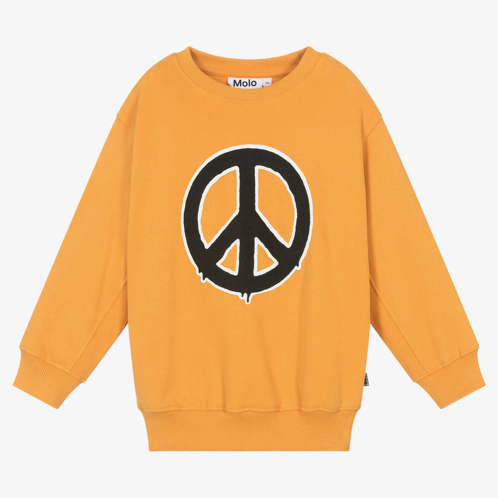 Molo - Sweat orange en coton bio garçon | Childrensalon