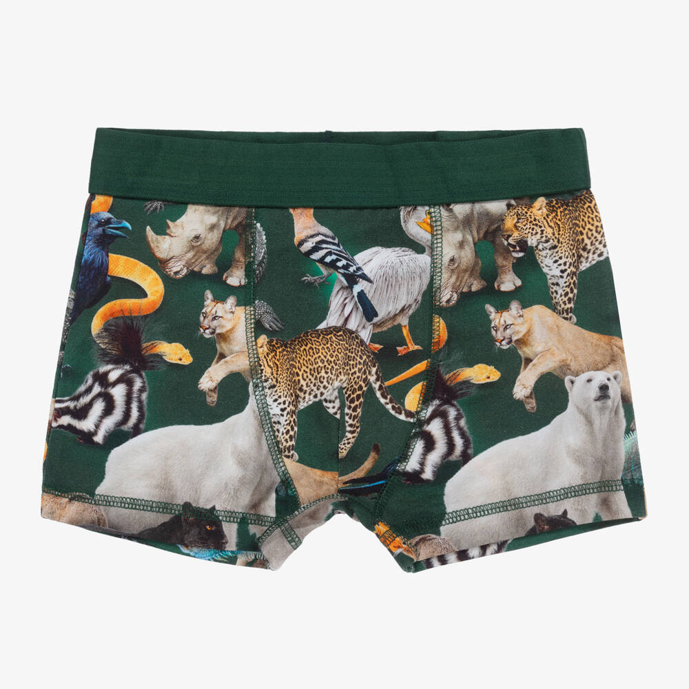 Molo-بوكسر بطبعة حيوانات قطن لون أخضر للأولاد (عدد 2) | Childrensalon Outlet