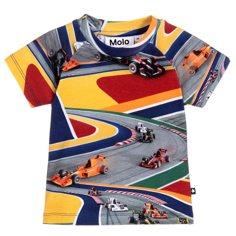 Molo - Хлопковая футболка с принтом в виде машинок для мальчиков | Childrensalon