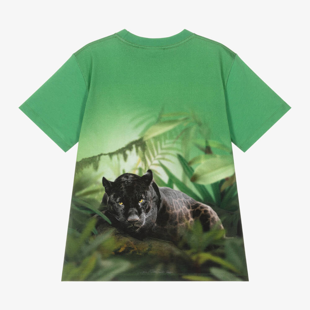 Molo-Boys Organic Green Jaguar Tee | Childrensalon Outlet
