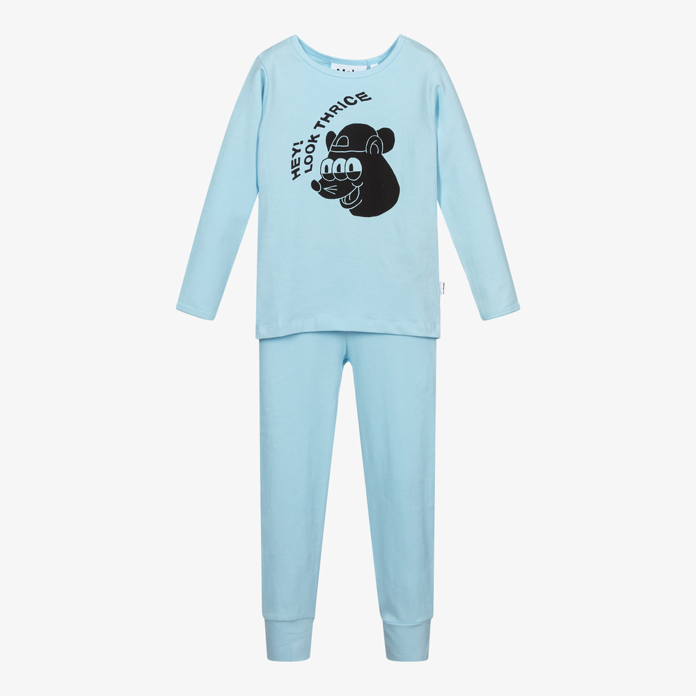 Molo - Boys Pale Blue Cotton Pyjamas | Childrensalon