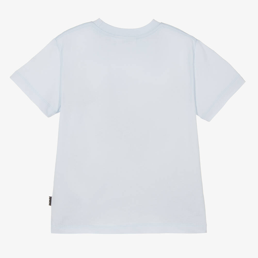 Molo-Boys Pale Blue Organic Cotton T-Shirt | Childrensalon Outlet