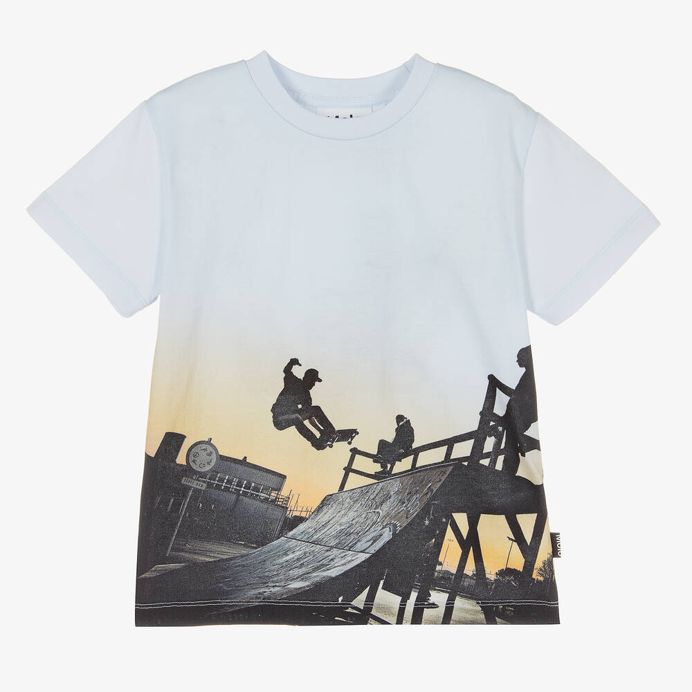 Molo-Голубая футболка из органического хлопка | Childrensalon Outlet