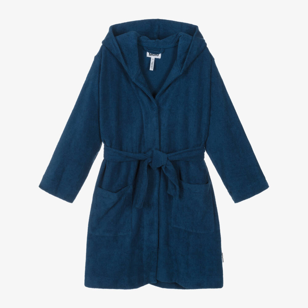 Molo-Boys Plush Navy Towelling Robe | Childrensalon Outlet