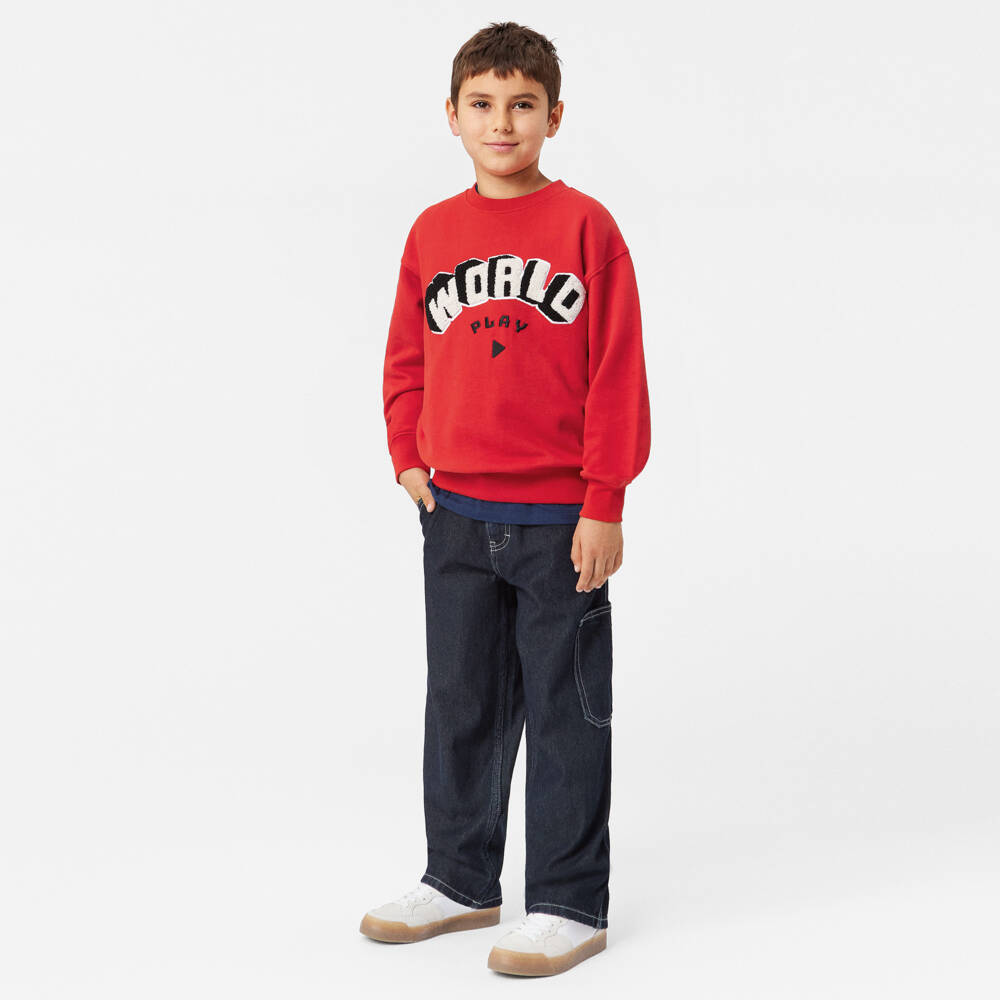 Molo-Boys Red Cotton Adventure Sweatshirt | Childrensalon Outlet