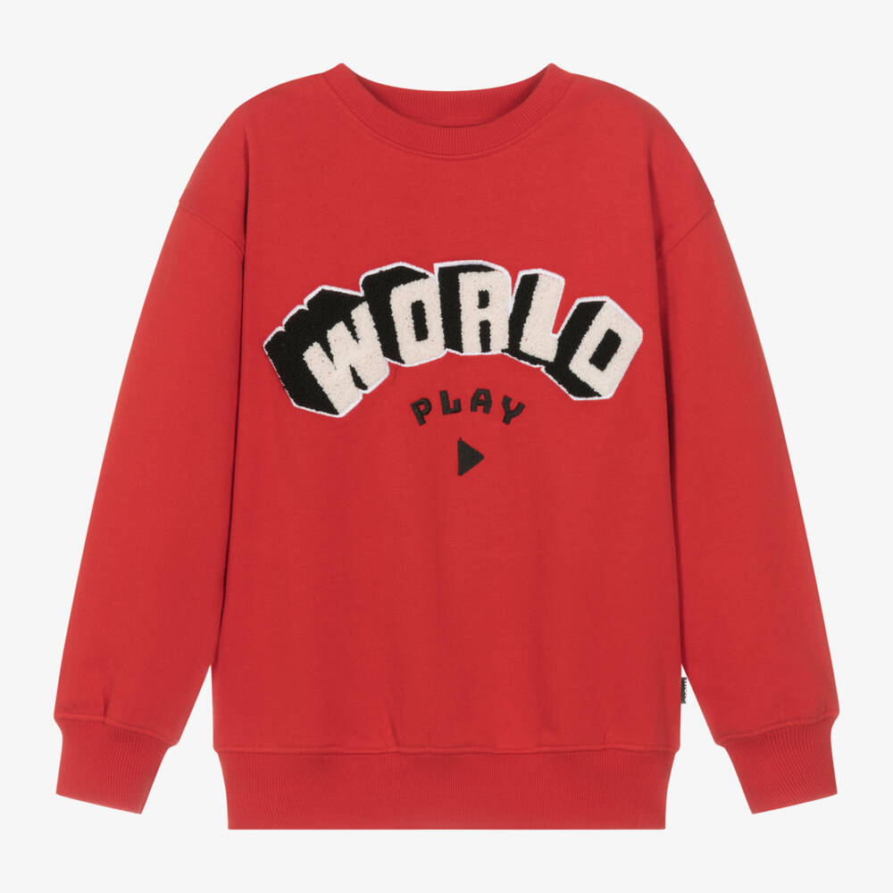 Molo-Boys Red Cotton Adventure Sweatshirt | Childrensalon Outlet