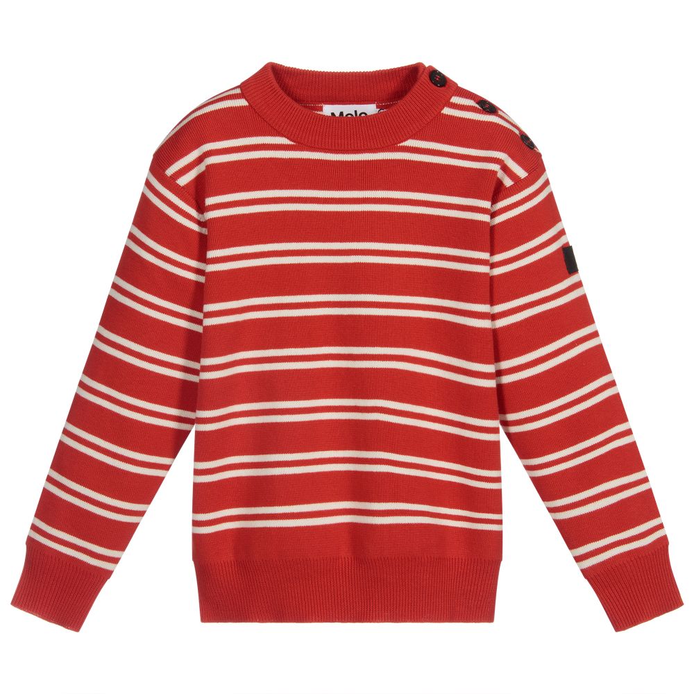 Molo Boys Red Knitted Sweater Childrensalon Outlet