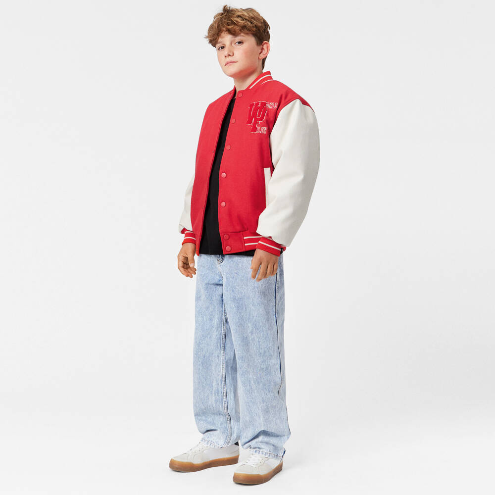 Molo-Boys Red Wool Bomber Jacket | Childrensalon Outlet