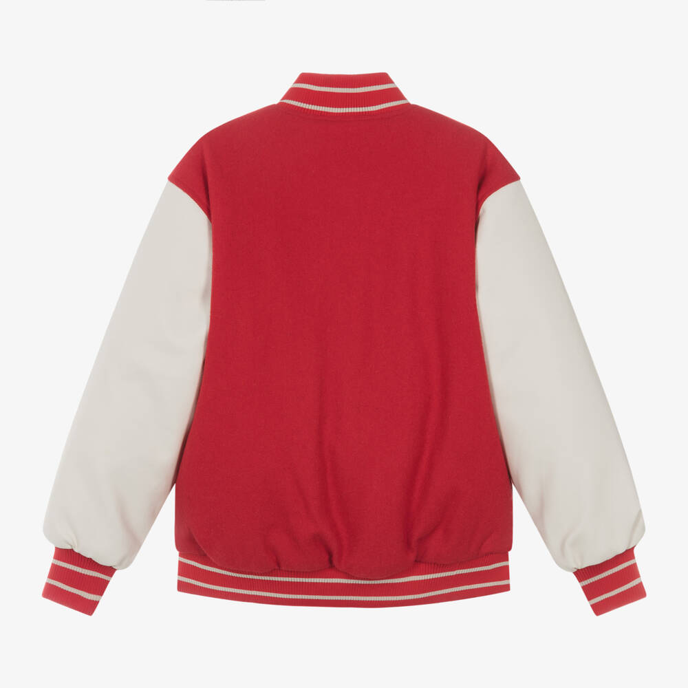 Molo-Boys Red Wool Bomber Jacket | Childrensalon Outlet