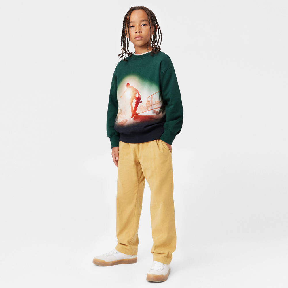 Molo-Boys Skateboard Graphic Green Sweatshirt | Childrensalon Outlet